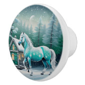 Bouton De Porte En Céramique Cheval magique en forêt enchantée (Droite)