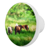 BOUTON DE PORTE EN CÉRAMIQUE CHEVAUX (Droite)