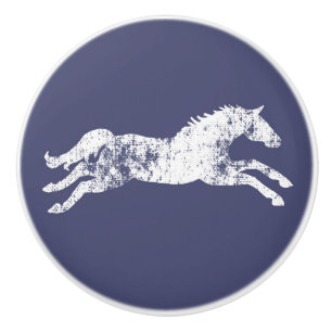 Bouton De Porte En Céramique Chevaux équestres classiques multicolores