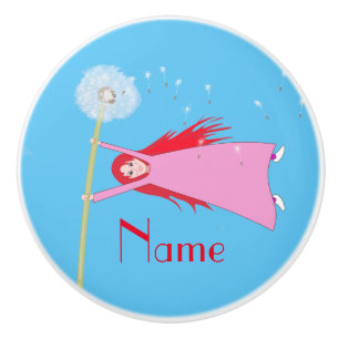 Bouton De Porte En Céramique Cheveux roux Dandelion Girl Thunder_Cove