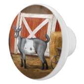 Bouton De Porte En Céramique Chèvre tachetée gris mou (Droite)