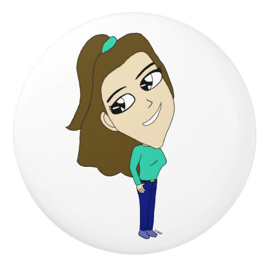 Bouton De Porte En Céramique chibi (Devant)