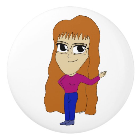 Bouton De Porte En Céramique chibi (Devant)