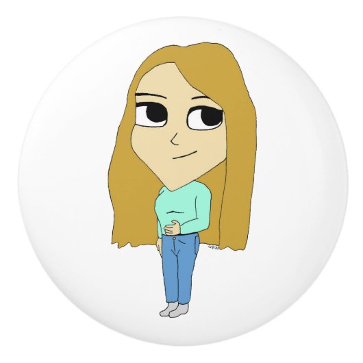 Bouton De Porte En Céramique chibi (Devant)