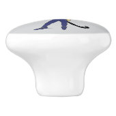 Bouton De Porte En Céramique Chibi avec un chat comme une queue (Côté)