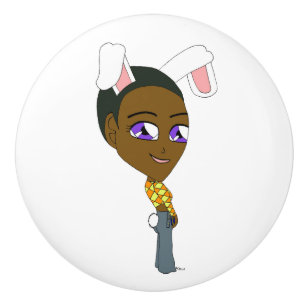Bouton De Porte En Céramique chibi bunnygirl