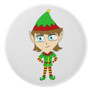 Bouton De Porte En Céramique chibi elf