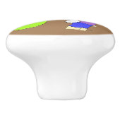 Bouton De Porte En Céramique chibi fille avec une queue de lapin (Côté)