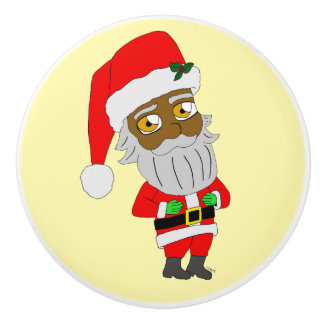 Bouton De Porte En Céramique Chibi Santa