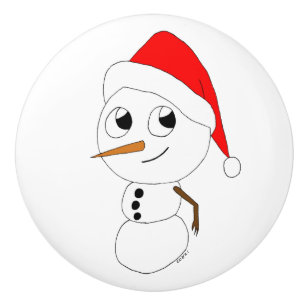 Bouton De Porte En Céramique chibi snowman