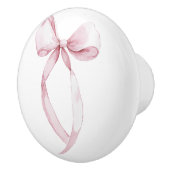 Bouton De Porte En Céramique Chic Rose Girl Bow (Droite)