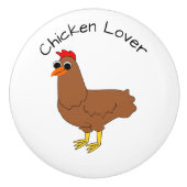 Bouton De Porte En Céramique Chicken Design Personalised (Devant)