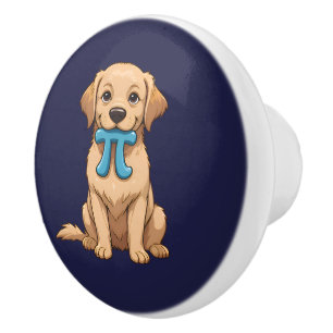 Bouton De Porte En Céramique Chien De Jour Personnalisé Avec Symbole Pi   Joyeu