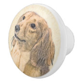 Bouton De Porte En Céramique Chien de Longhaired (Droite)