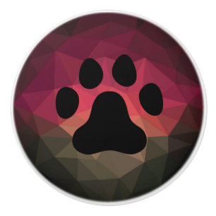 Bouton De Porte En Céramique Chien patte, empreinte animale, pied de chat 