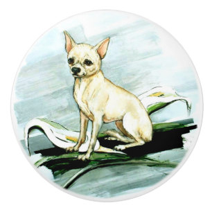 Bouton De Porte En Céramique Chien Ron Hevener Chihuahua