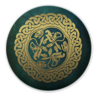 Chiens de noeud celtique foncé blanchi vert