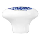 Bouton De Porte En Céramique Chinoiserie florale Bleu Blanc Folithe Ginger Jar (Côté)