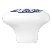 Bouton De Porte En Céramique Chinoiserie Orchidée blanche (Côté)