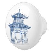 Bouton De Porte En Céramique Chinoiserie Pagode (Droite)