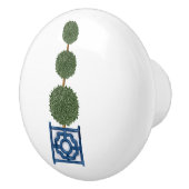 Bouton De Porte En Céramique Chinoiserie Triple Topiary Tree (Droite)