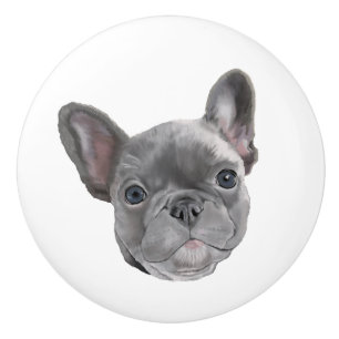 Bouton De Porte En Céramique Chiot de bouledogue français