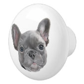 Bouton De Porte En Céramique Chiot de bouledogue français (Droite)