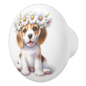 Bouton De Porte En Céramique Chiots précieux (Droite)