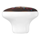 Bouton De Porte En Céramique Chocolate Donut with Sprinkles (Côté)