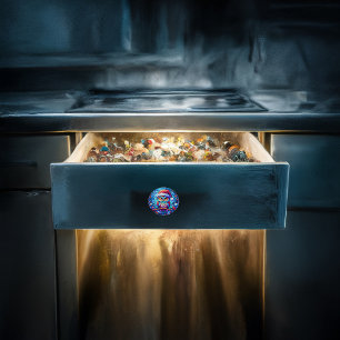 Bouton De Porte En Céramique Chouette enchantée perchée sur la branche de l'arb