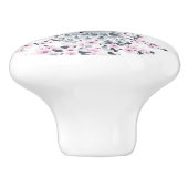 Bouton De Porte En Céramique Chouette mignonne et fleurs de cerises (Côté)