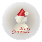 Bouton De Porte En Céramique Christmas Snowman (Devant)
