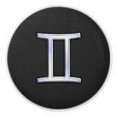 Bouton De Porte En Céramique Chrome moderne comme Gemini signe Zodiac (Devant)