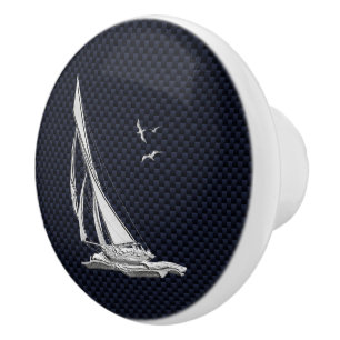 Bouton De Porte En Céramique Chrome naviguant sur la marine Nautique Carbon Fib