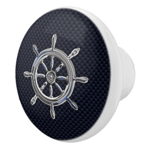 Bouton De Porte En Céramique Chrome Roue Nautique sur la marine Carbon Fiber Im