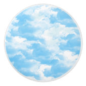 Bouton De Porte En Céramique Ciel bleu nuages (Devant)