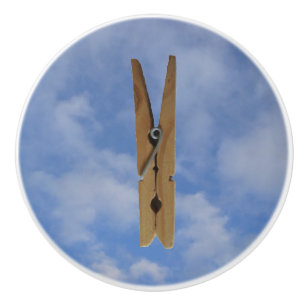 Bouton De Porte En Céramique Ciel de pince à linge de buanderie