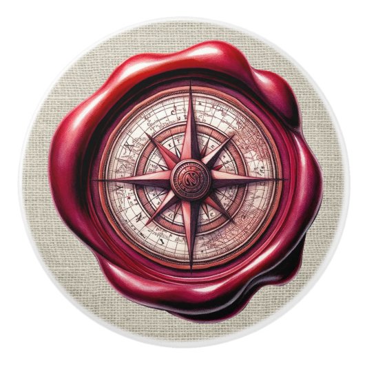 Bouton De Porte En Céramique Cire nautique Timbre Image Plage Puits de tiroir (Devant)