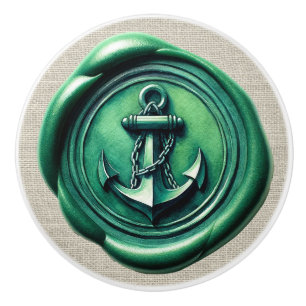 Bouton De Porte En Céramique Cire nautique Timbre Image Plage Puits de tiroir