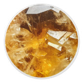 Bouton De Porte En Céramique Citrine Jaune Motif Gem (Devant)