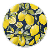 Bouton De Porte En Céramique Citron bleu (Devant)