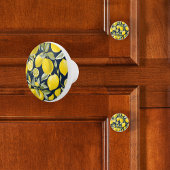 Bouton De Porte En Céramique Citron bleu