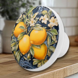 Bouton De Porte En Céramique Citrons d'ornement - Ceramic Knob de marine