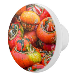 Bouton De Porte En Céramique Citrouille coloré