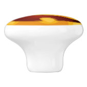 Bouton De Porte En Céramique Citrouille sculpté souriant design Halloween (Côté)