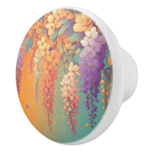 Bouton De Porte En Céramique Citrus Sunset Wisteria
