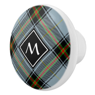 Bouton De Porte En Céramique Clan Bell Tartan