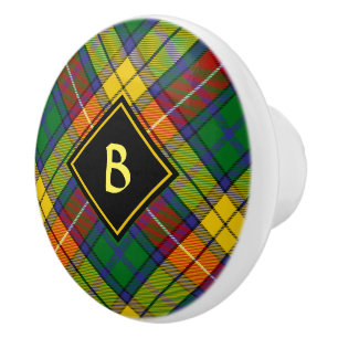 Bouton De Porte En Céramique Clan Buchanan Tartan