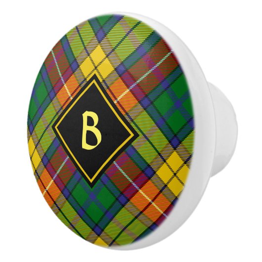 Bouton De Porte En Céramique Clan Buchanan Tartan (Droite)