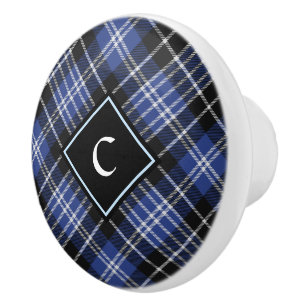 Bouton De Porte En Céramique Clan Clark Tartan